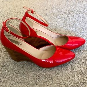 Cole Haan Patent Leather Red Wedges 9.5